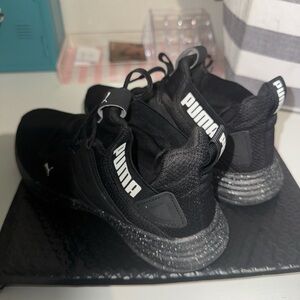 Puma Black Sneakers with White Logo